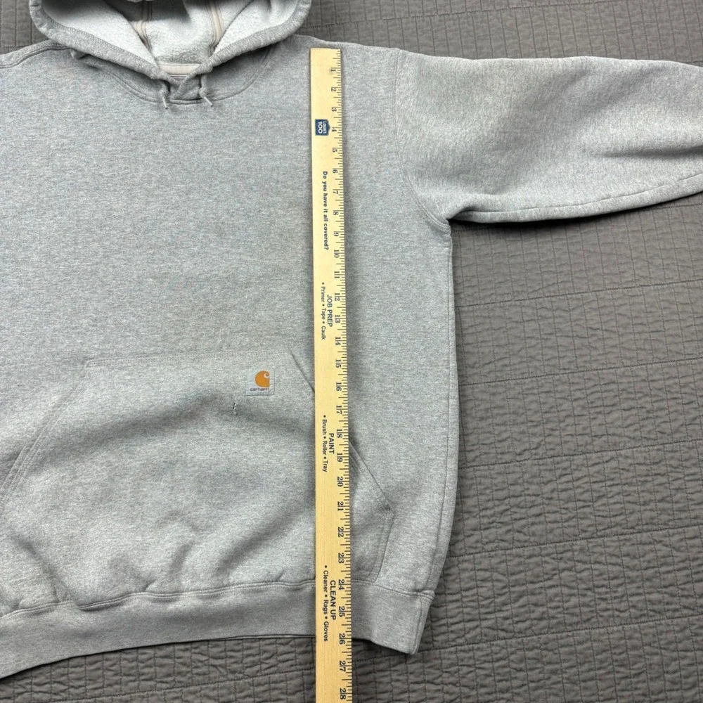 Carhartt Hoodie Men Medium Gray Sweatshirt‎ Original Fit Workwear Distressed